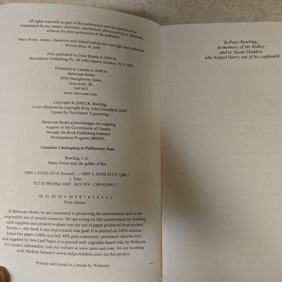 1st Edition Harry Potter and the Goblet of Fire Paper Back Book 1st Editon - Picture 2 of 8